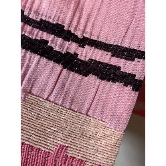 K Studio Textured Jacket 14 Pink Striped Floral Embroidery Resort Classic Preppy - Picture 6 of 15